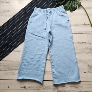 Girlfriend Collective Cropped Sweatpants Cotton Blue Size Medium